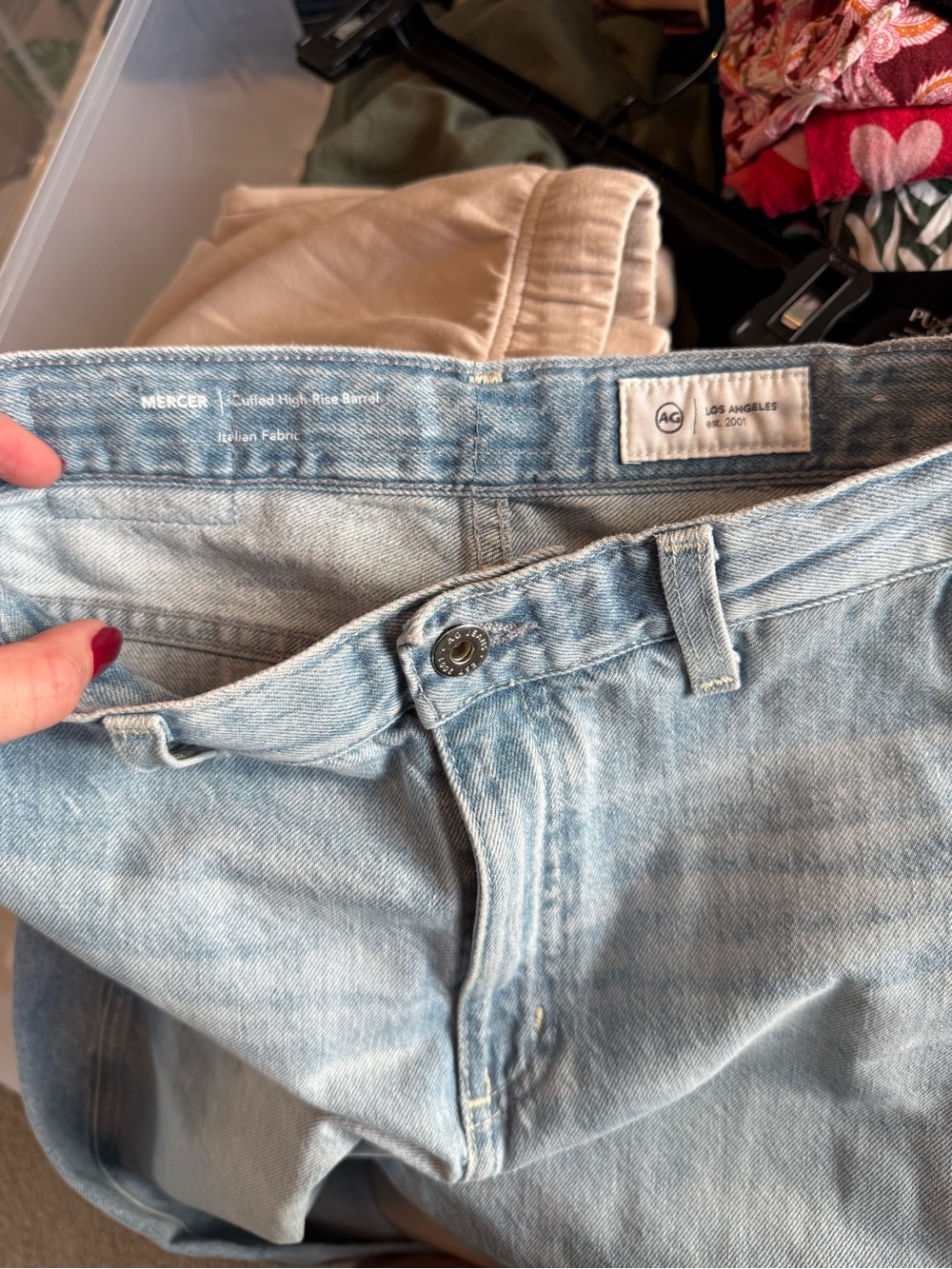 NWOT AG Mercer Cuffed High Rise Barrel Jeans - Picture 6 of 6